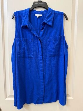 Dana Buchman XXL Sleeveless Linen/Rayon shirt